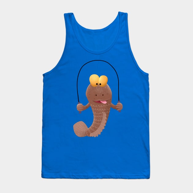 Funny skipping mudskipper fish cartoon Tank Top by FrogFactory